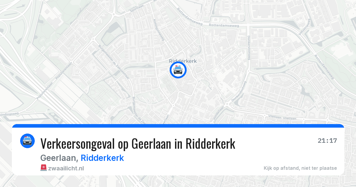 Verkeersongeval op Geerlaan in Ridderkerk — 10 jul 2026