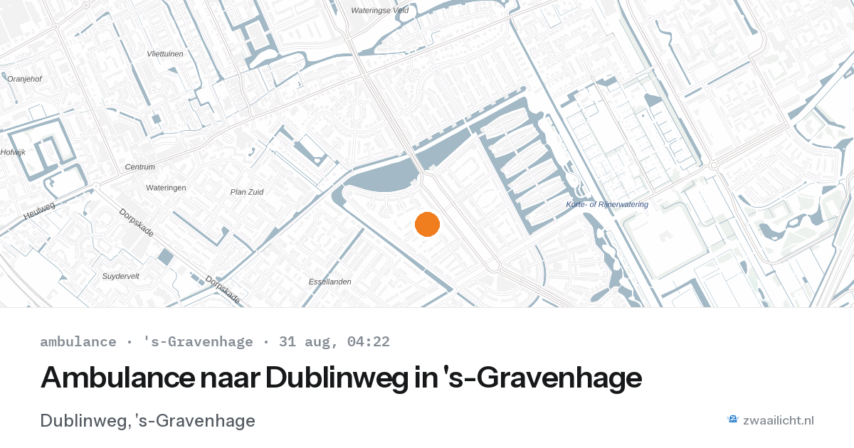 Ambulance naar Dublinweg in 's-Gravenhage — 31 aug 2026