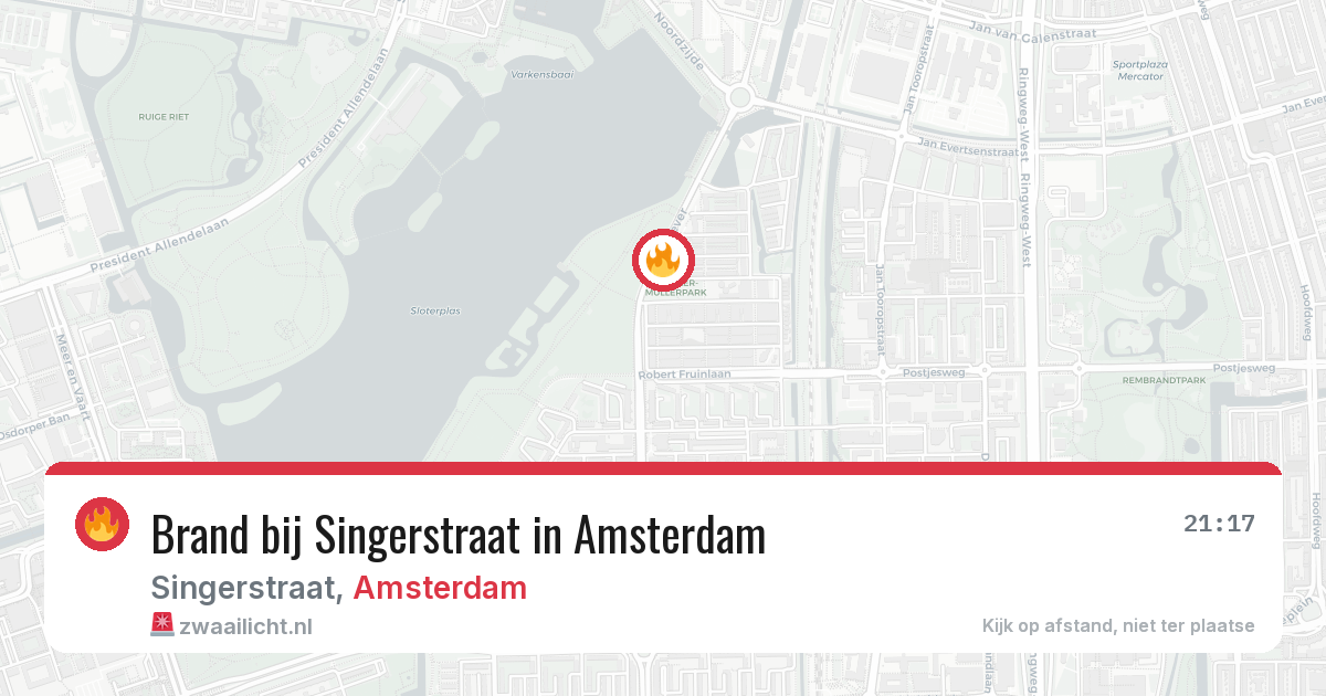 Brand bij Singerstraat in Amsterdam — 31 mrt 2026