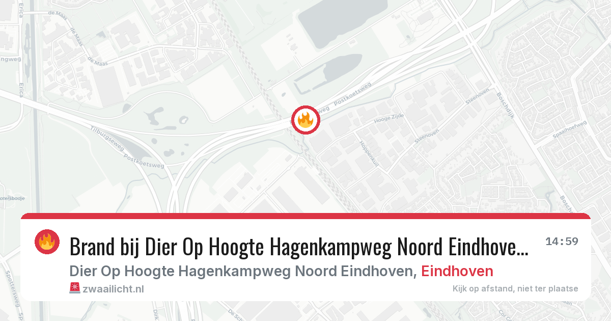 Brand bij Dier Op Hoogte Hagenkampweg Noord Eindhoven in Eindhoven — 13 jun 2026