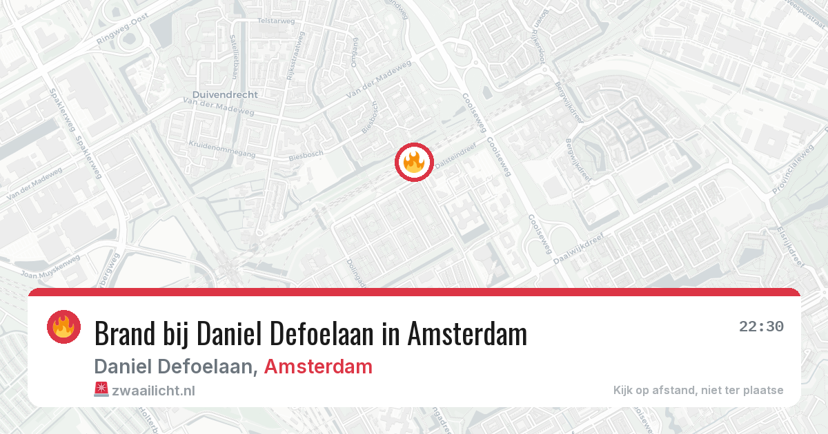 Brand bij Daniel Defoelaan in Amsterdam — 6 jul 2026