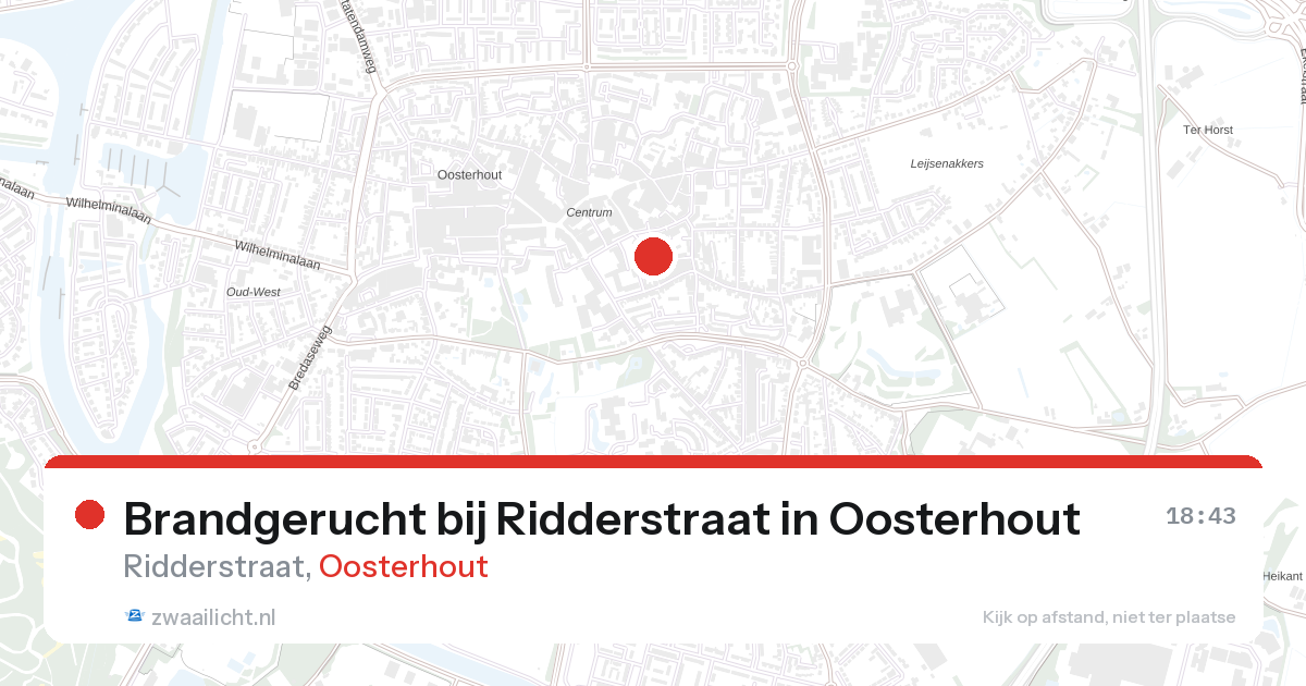 Brandgerucht bij Ridderstraat in Oosterhout — 11 mrt 2026