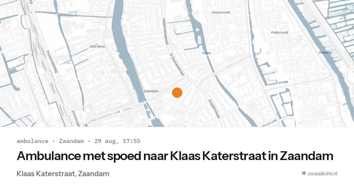 Ambulance met spoed naar Klaas Katerstraat in Zaandam — 29 aug 2026