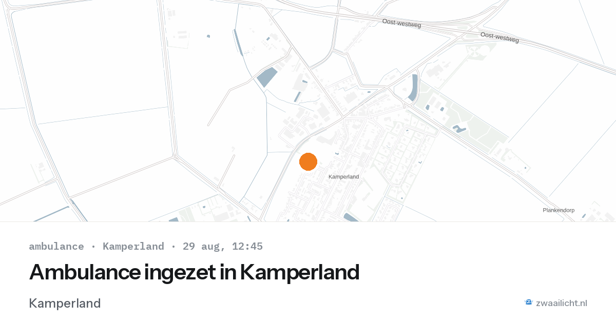Ambulance ingezet in Kamperland — 29 aug 2026