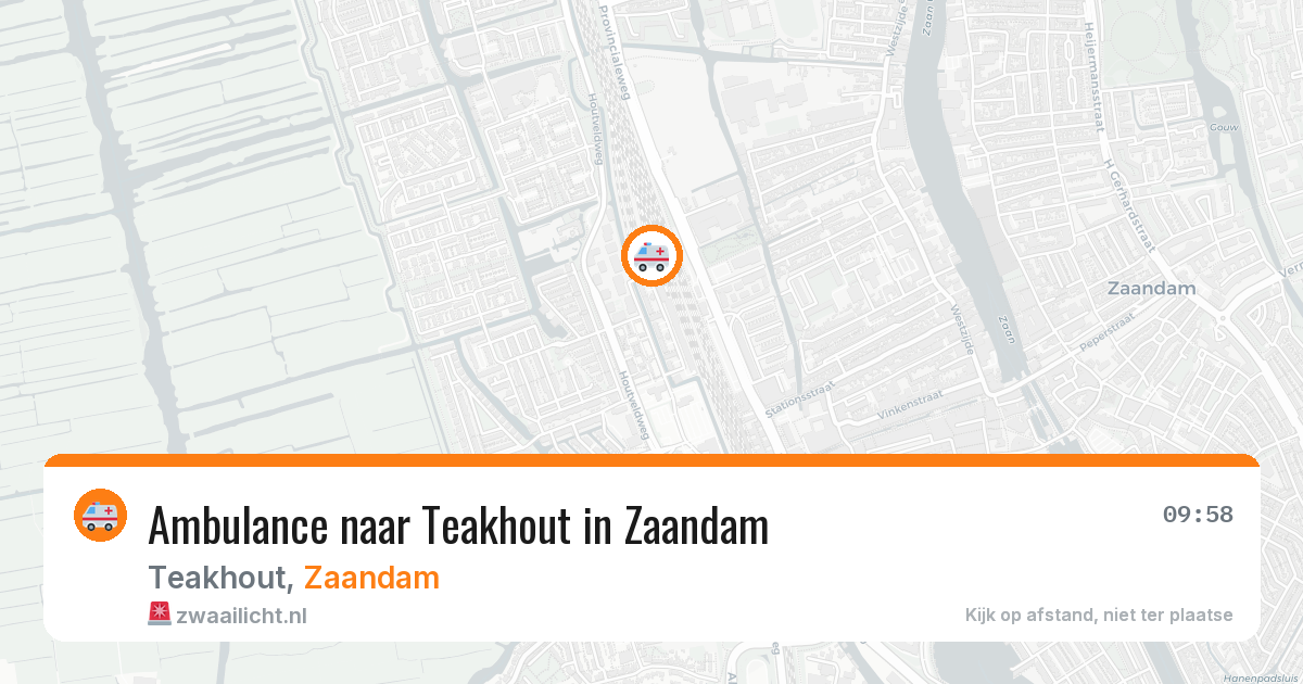 Ambulance naar Teakhout in Zaandam — 12 aug 2026