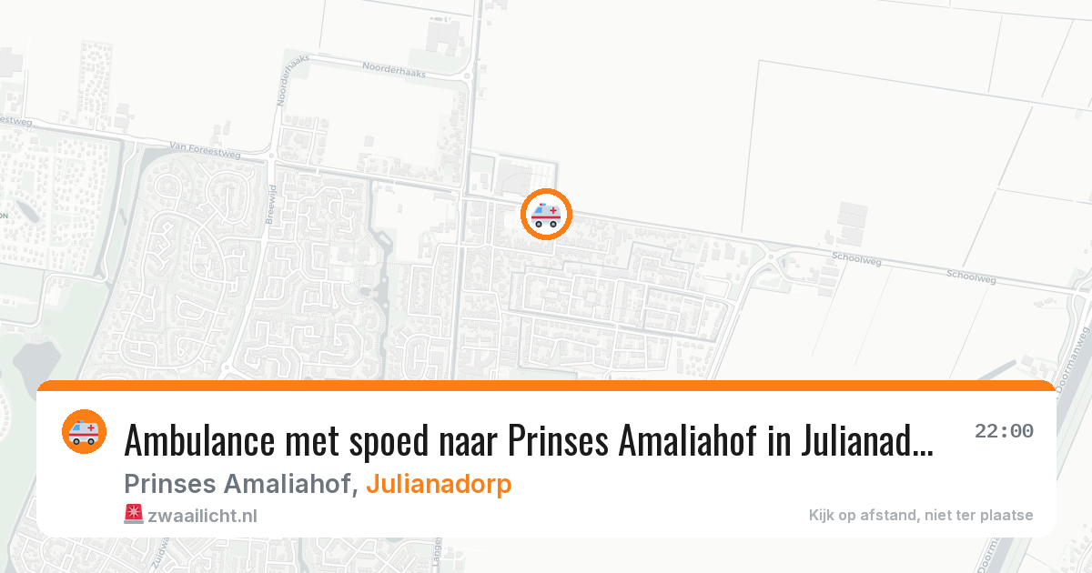 Ambulance met spoed naar Prinses Amaliahof in Julianadorp — 11 aug 2026