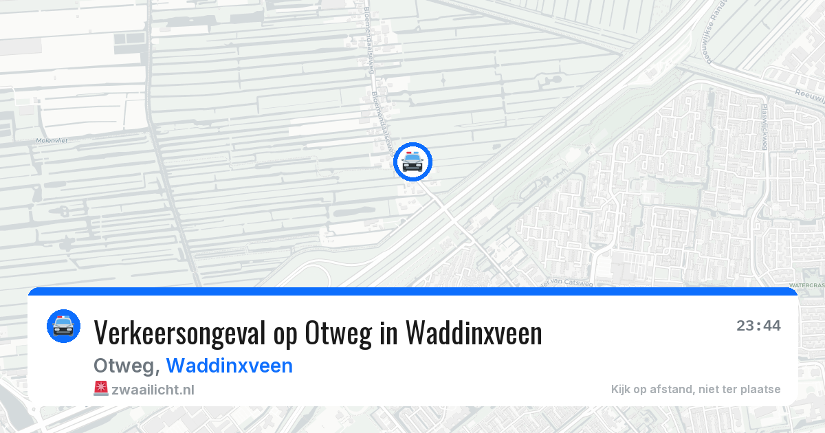 Verkeersongeval op Otweg in Waddinxveen — 29 mei 2026