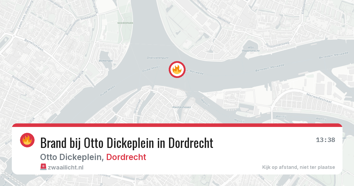 Brand bij Otto Dickeplein in Dordrecht — 21 jun 2026