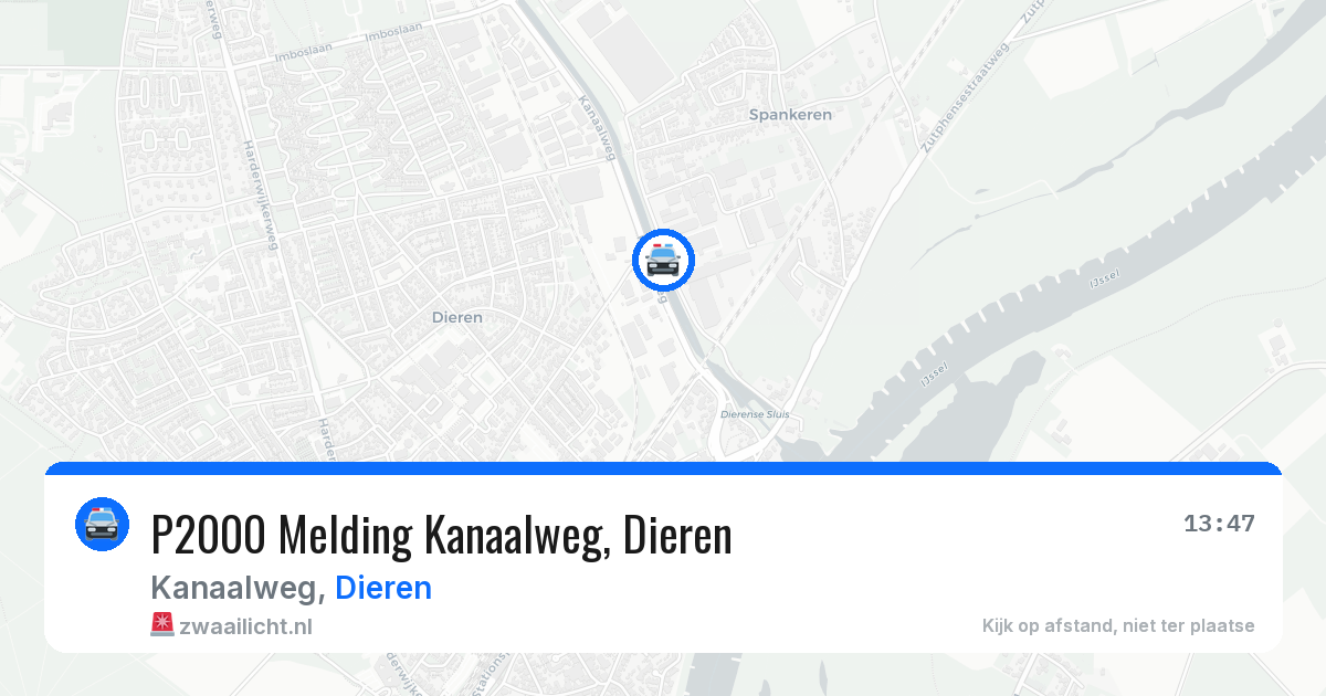 P2000 Melding Kanaalweg, Dieren — 23 mei 2026