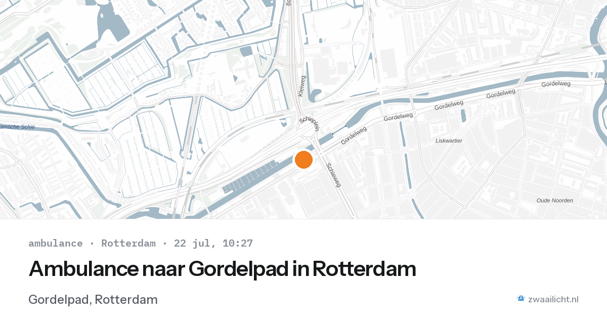 Ambulance naar Gordelpad in Rotterdam — 22 jul 2026