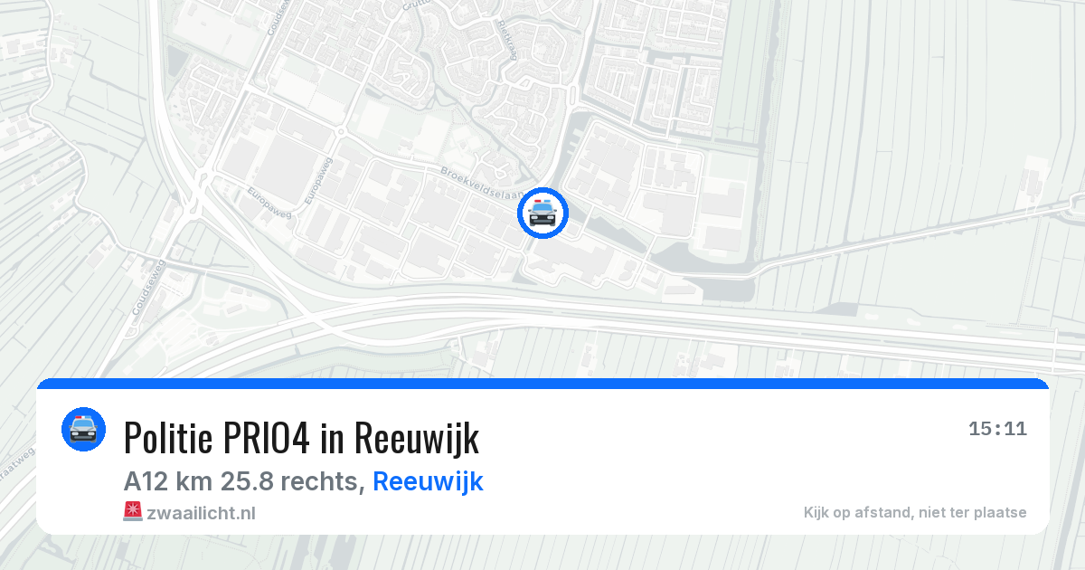 Politie PRIO4 in Reeuwijk — 20 jun 2026 | 🚨 Zwaailicht.nl