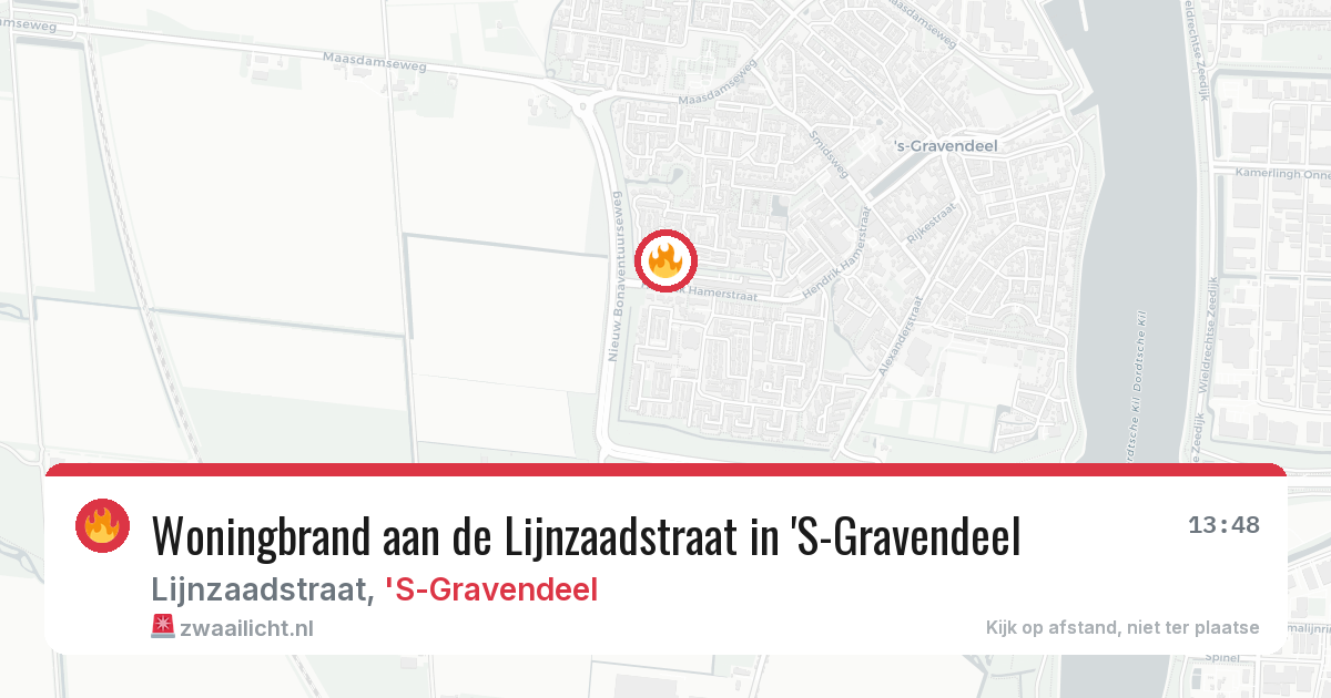 Woningbrand aan de Lijnzaadstraat in 'S-Gravendeel — 6 aug 2026