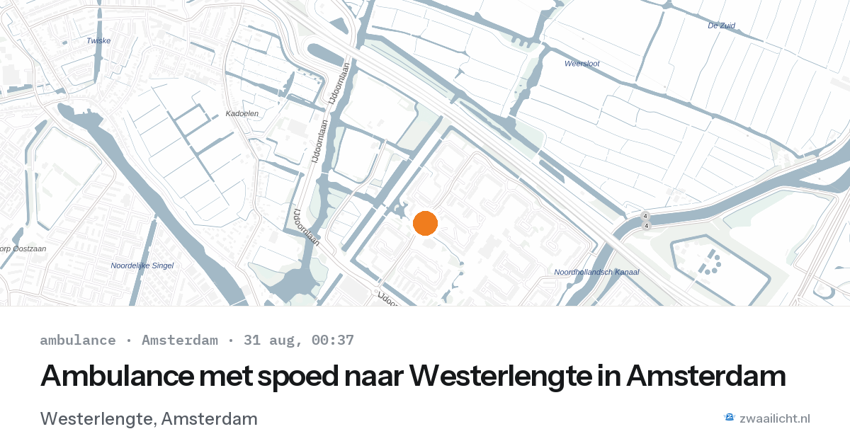 Ambulance met spoed naar Westerlengte in Amsterdam — 30 aug 2026
