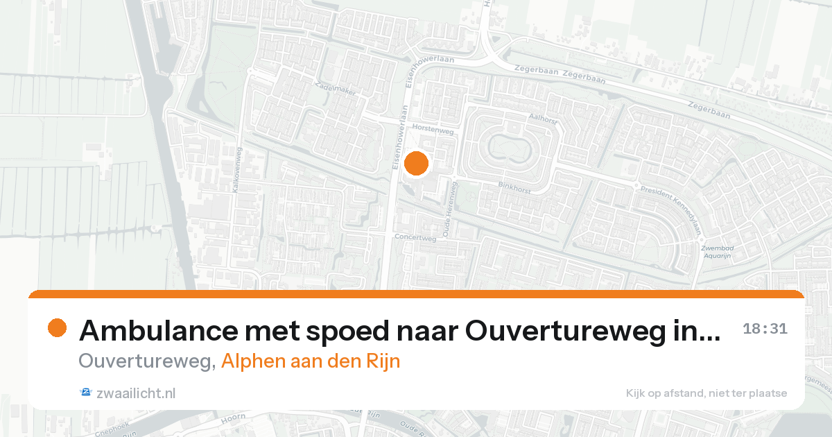 Ambulance met spoed naar Ouvertureweg in Alphen aan den Rijn — 22 aug 2026