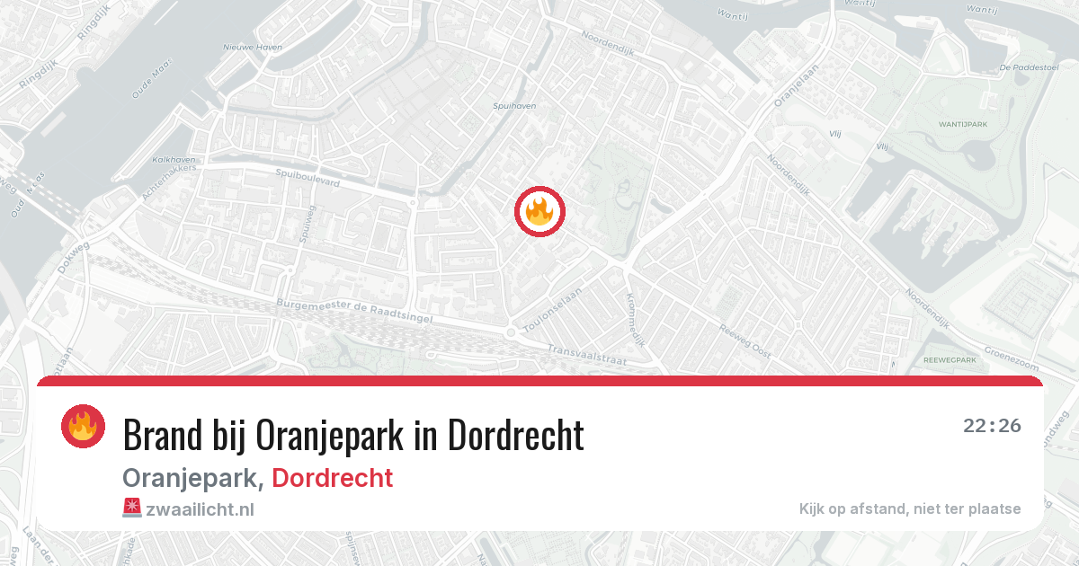 Brand bij Oranjepark in Dordrecht — 10 jul 2026