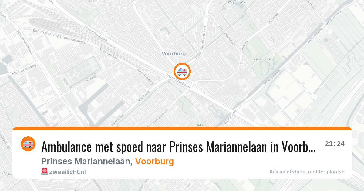 Ambulance met spoed naar Prinses Mariannelaan in Voorburg — 16 mei 2026