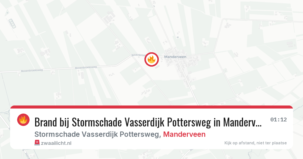Brand bij Stormschade Vasserdijk Pottersweg in Manderveen — 19 jun 2026