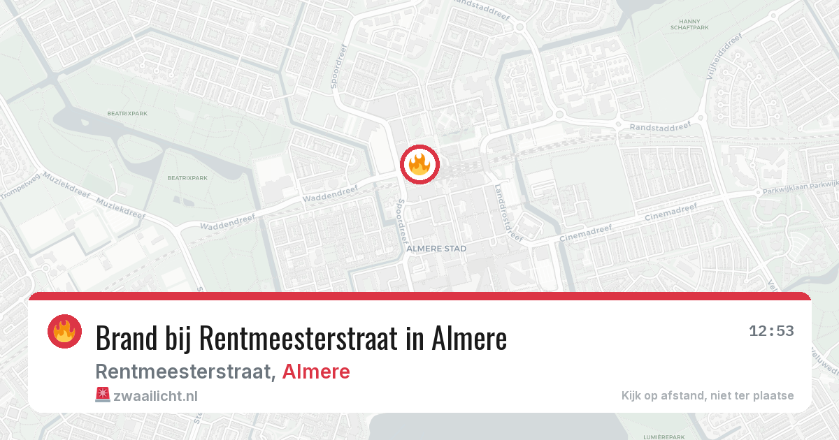 Brand bij Rentmeesterstraat in Almere — 26 jun 2026