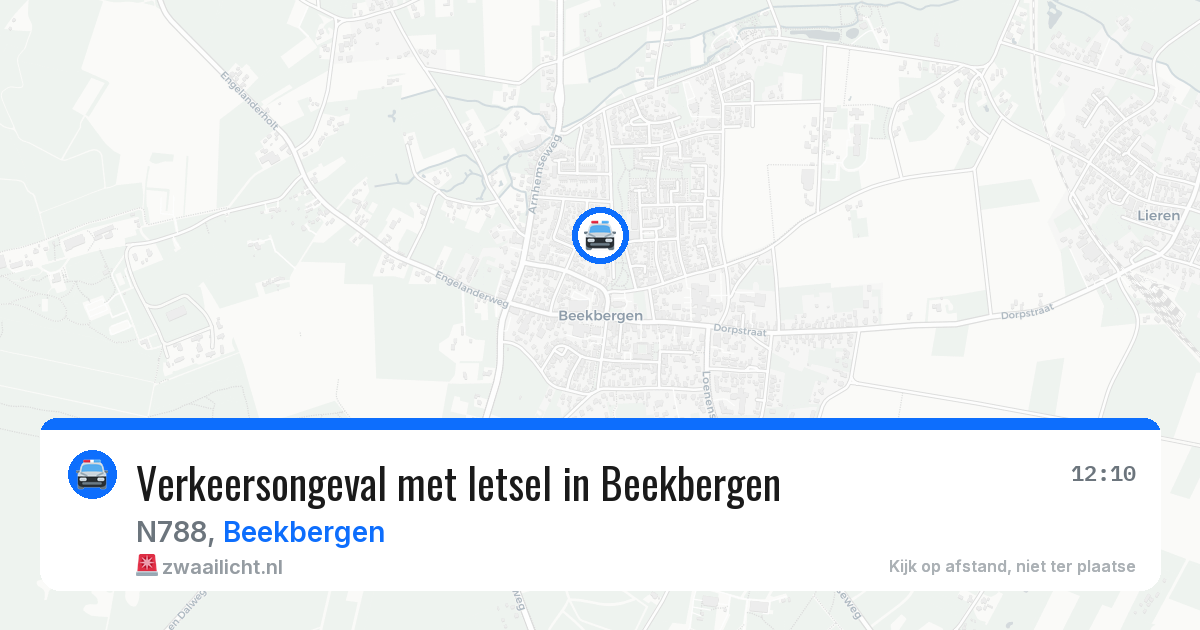 Verkeersongeval met letsel in Beekbergen — 7 aug 2026