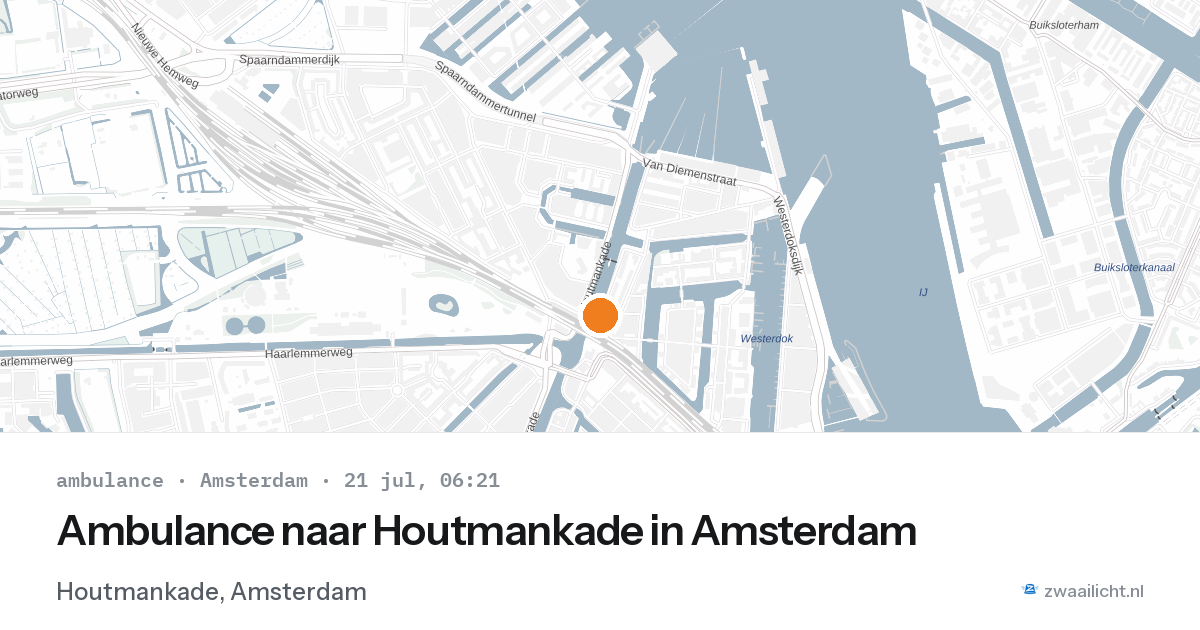 Ambulance naar Houtmankade in Amsterdam — 21 jul 2026