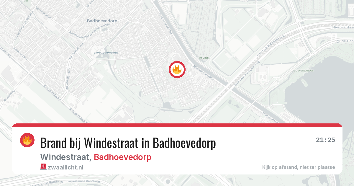 Brand bij Windestraat in Badhoevedorp — 25 mei 2026