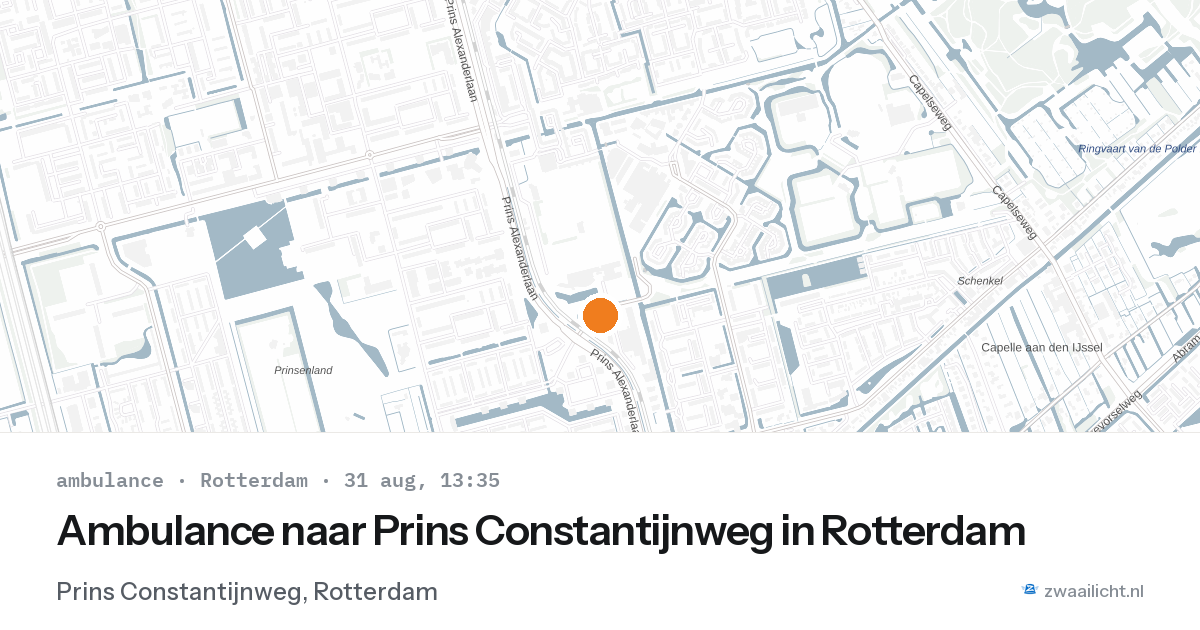 Ambulance naar Prins Constantijnweg in Rotterdam — 31 aug 2026