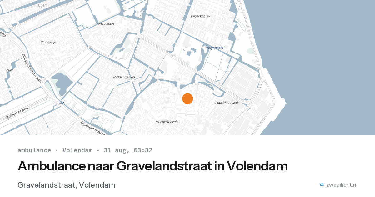 Ambulance naar Gravelandstraat in Volendam — 31 aug 2026