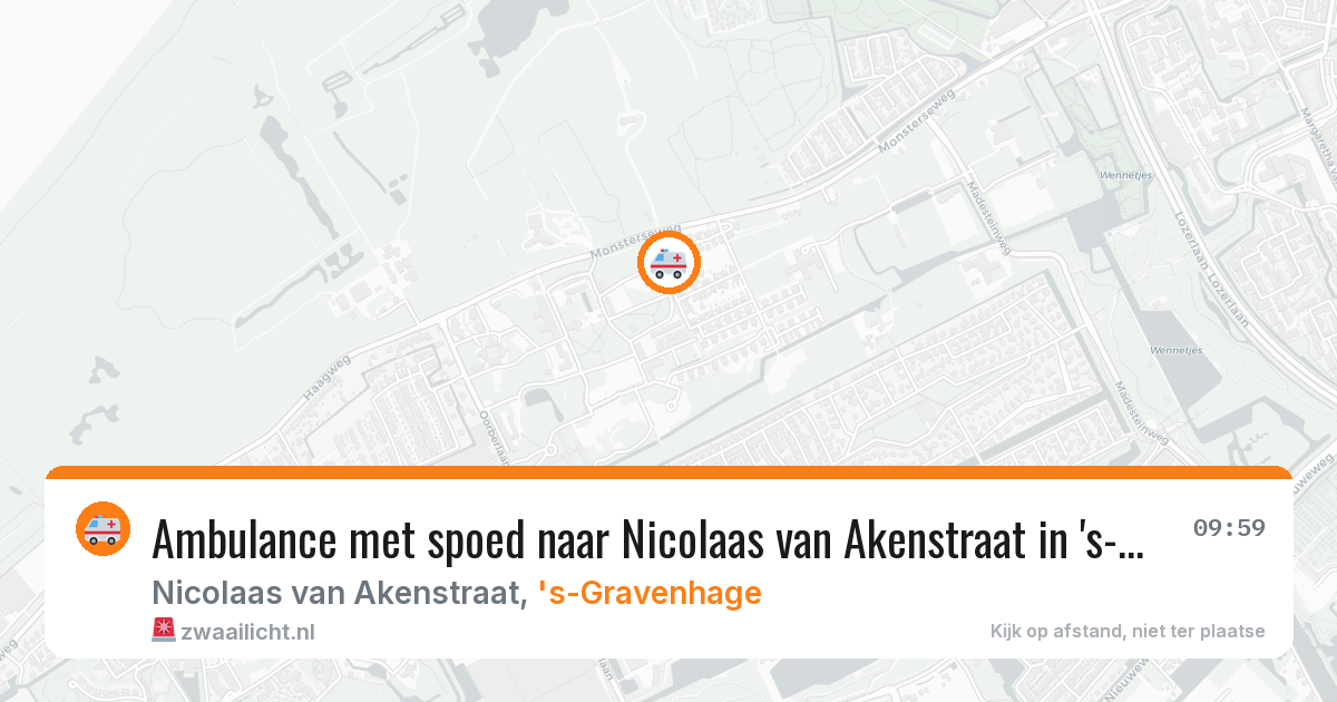 Ambulance met spoed naar Nicolaas van Akenstraat in 's-Gravenhage — 14 aug 2026