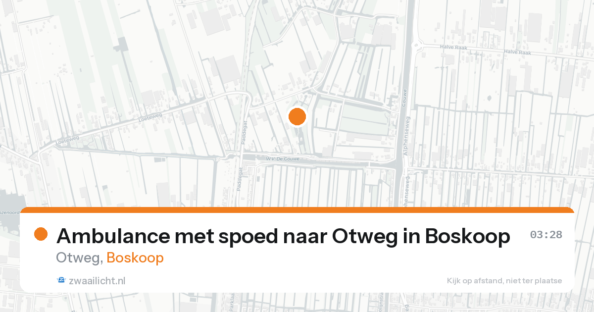 Ambulance met spoed naar Otweg in Boskoop — 22 aug 2026
