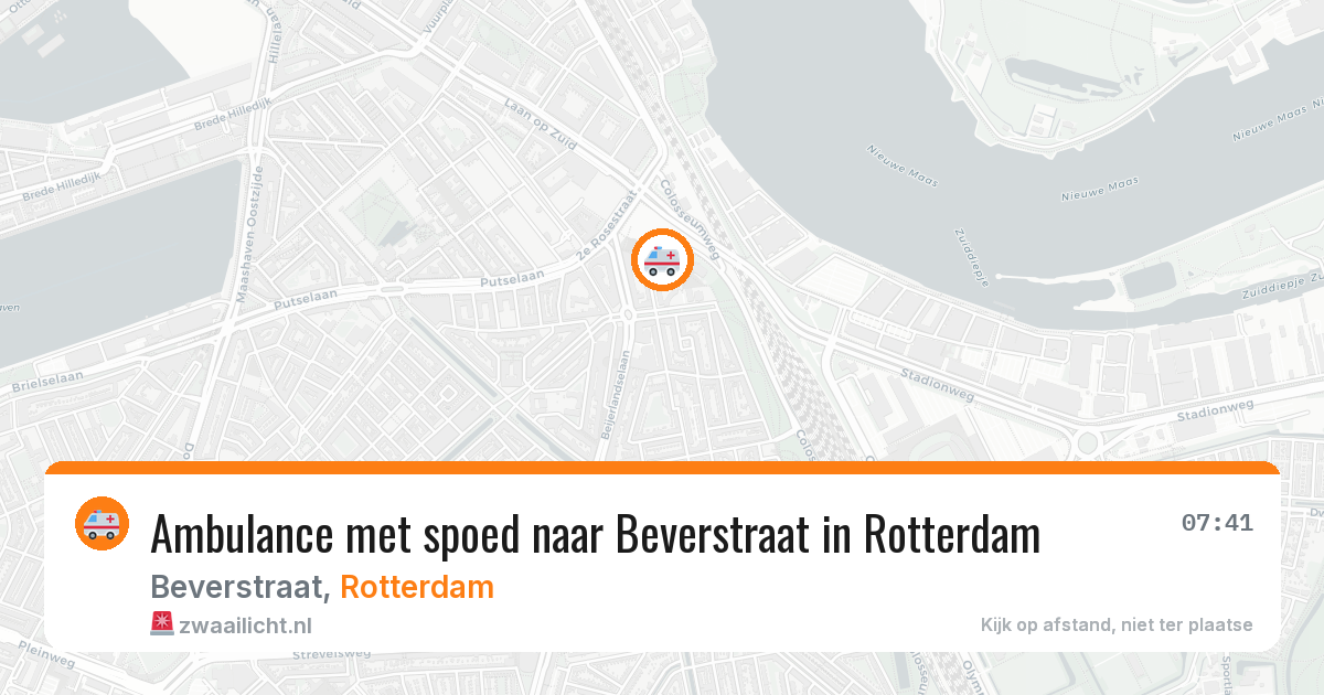 Ambulance met spoed naar Beverstraat in Rotterdam — 14 aug 2026