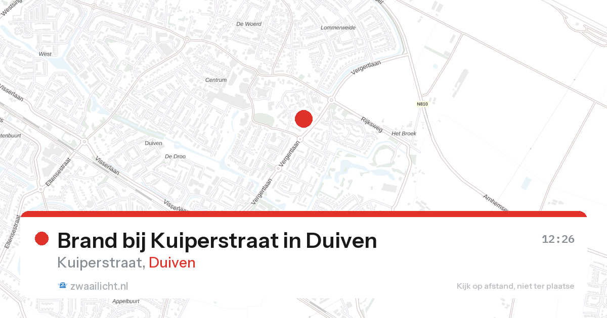 Brand bij Kuiperstraat in Duiven — 28 aug 2026