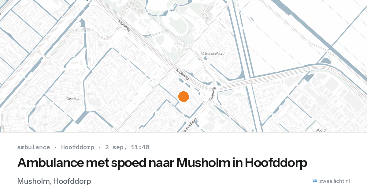 Ambulance met spoed naar Musholm in Hoofddorp — 2 sep 2026