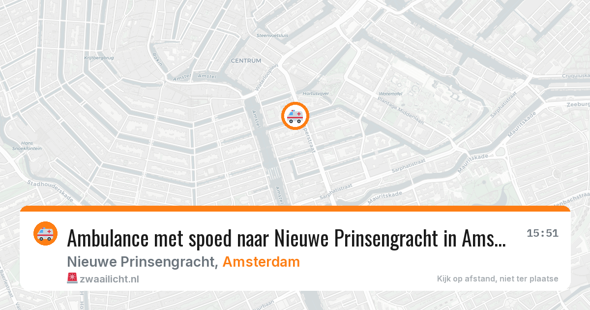 Ambulance met spoed naar Nieuwe Prinsengracht in Amsterdam — 25 apr 2026