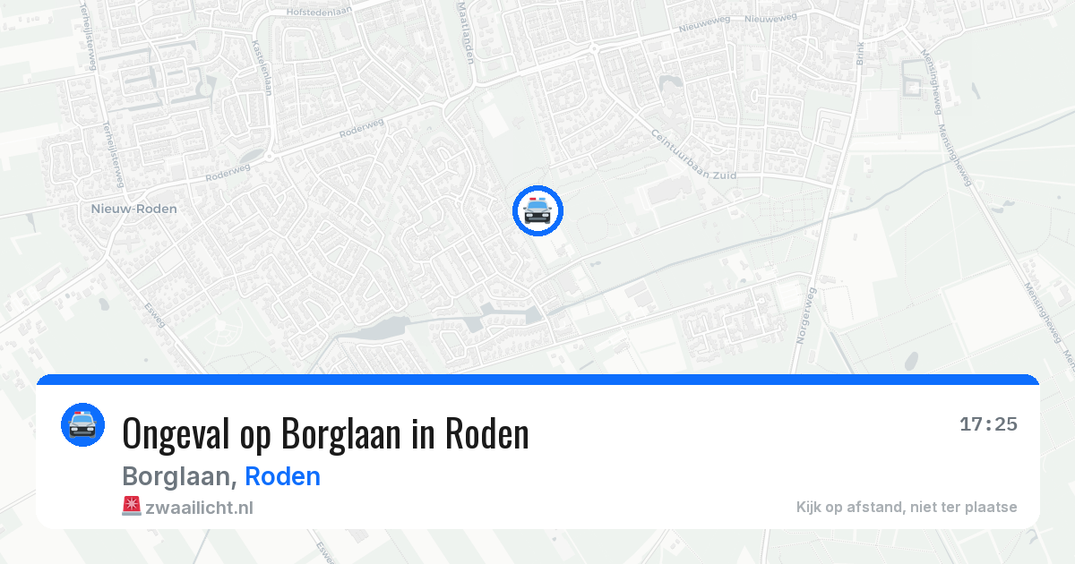 Ongeval op Borglaan in Roden — 14 mrt 2026
