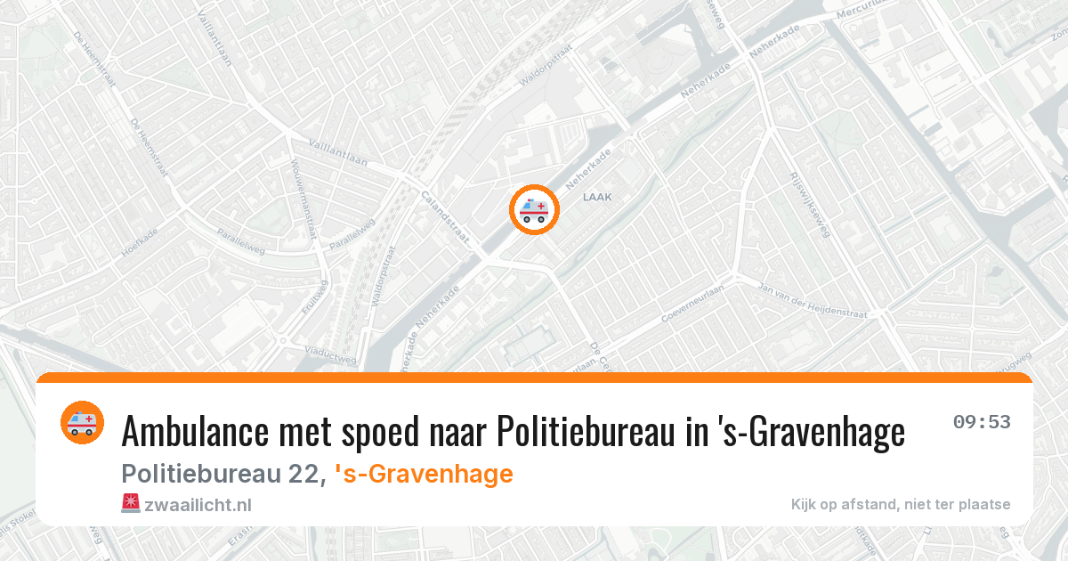 Ambulance met spoed naar Politiebureau in 's-Gravenhage — 10 jun 2026