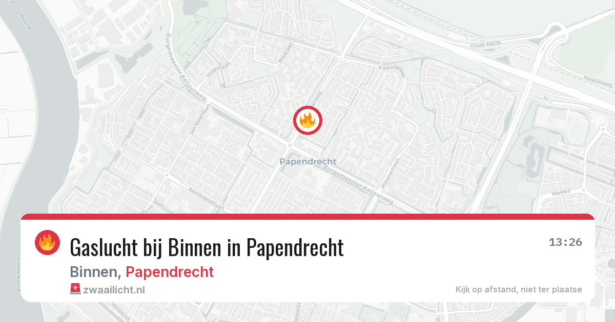 Gaslucht bij Binnen in Papendrecht — 16 mei 2026