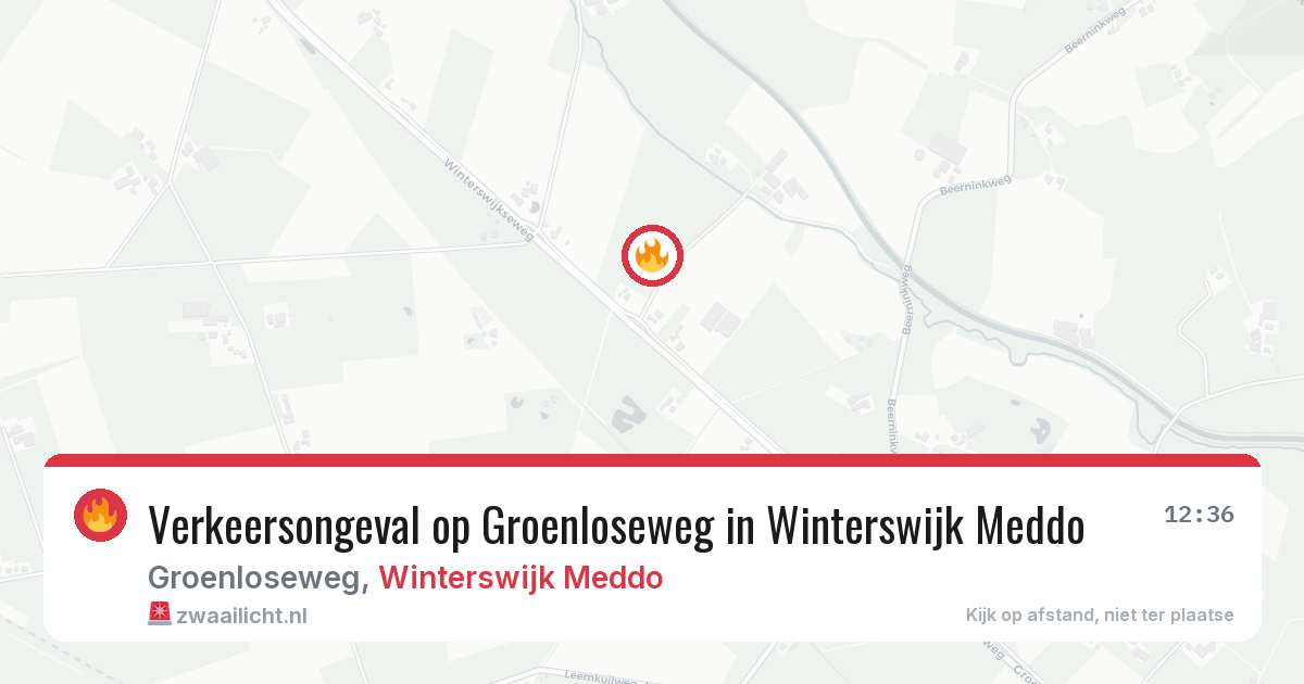Verkeersongeval op Groenloseweg in Winterswijk Meddo — 12 mrt 2026