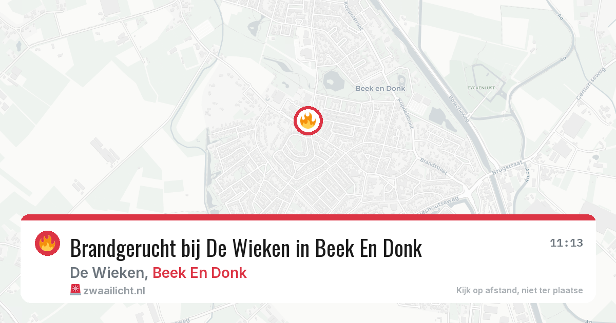 Brandgerucht bij De Wieken in Beek En Donk — 24 jun 2026