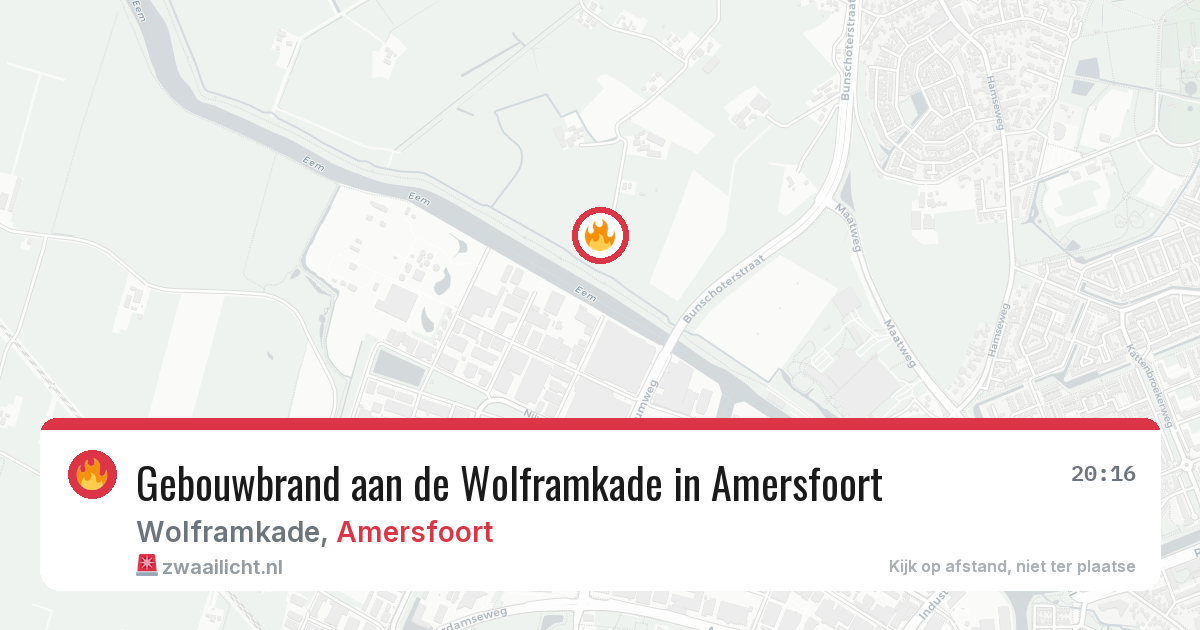 Gebouwbrand aan de Wolframkade in Amersfoort — 21 mei 2026