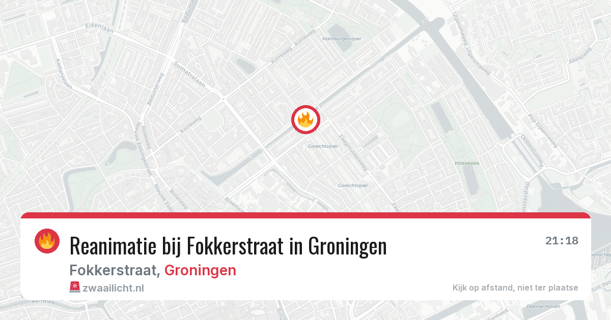 Reanimatie bij Fokkerstraat in Groningen — 26 jun 2026