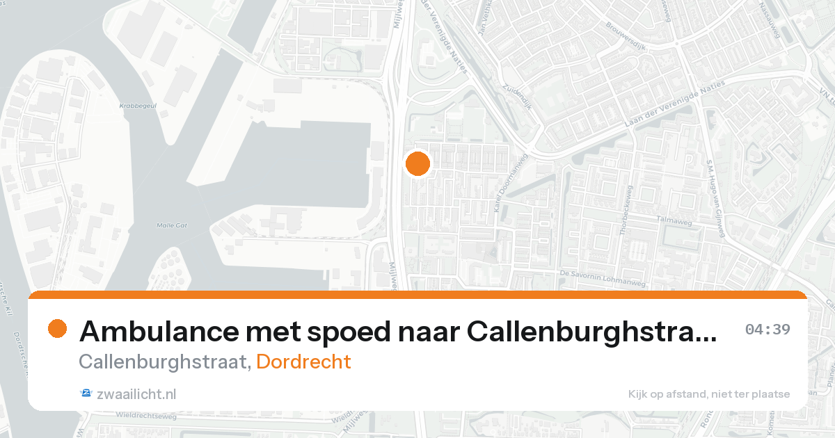 Ambulance met spoed naar Callenburghstraat in Dordrecht — 25 aug 2026