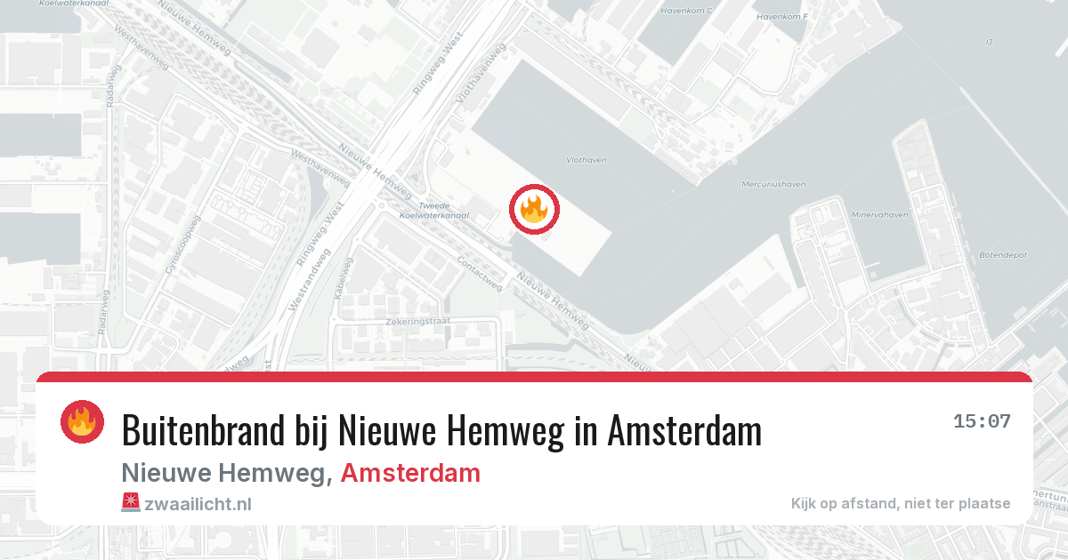 Buitenbrand bij Nieuwe Hemweg in Amsterdam — 20 mrt 2026
