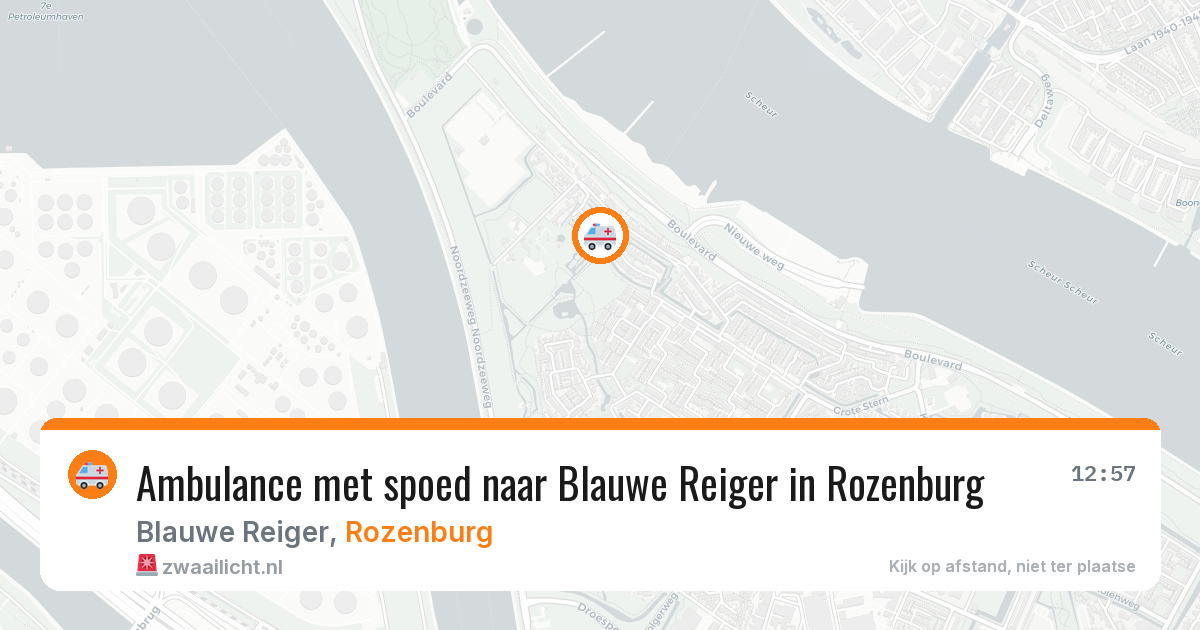 Ambulance met spoed naar Blauwe Reiger in Rozenburg — 23 mei 2026