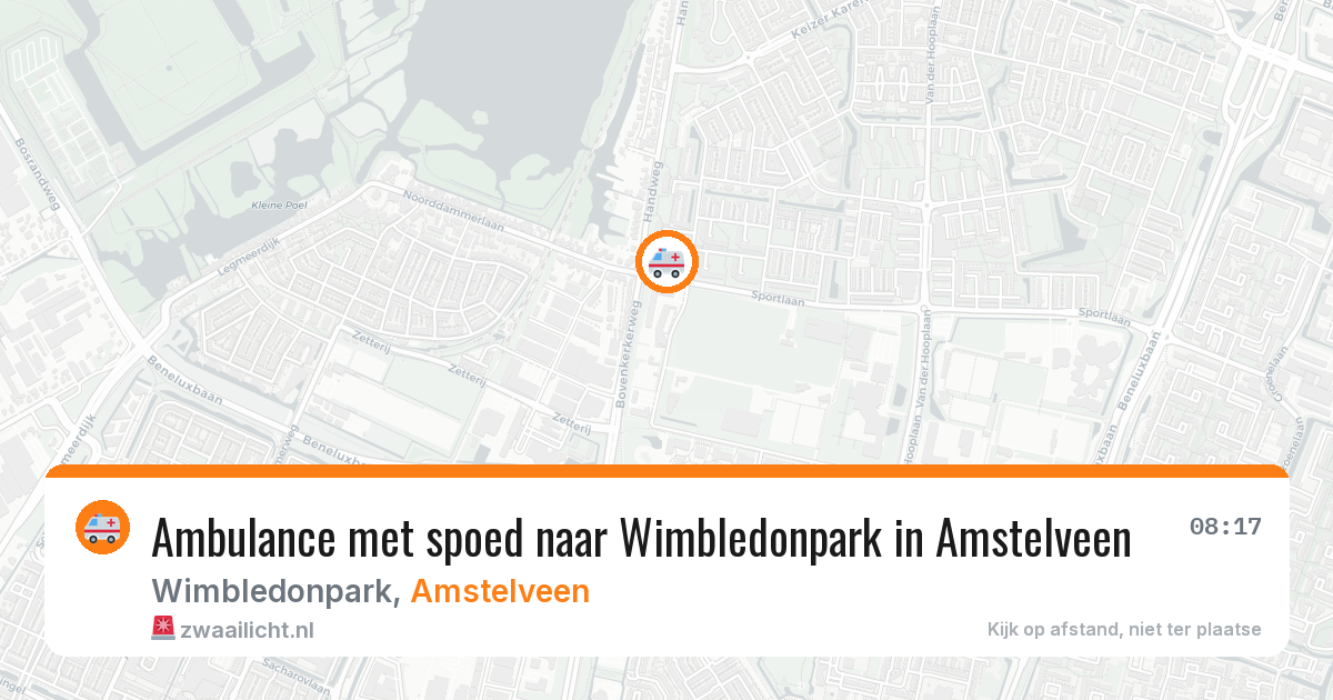Ambulance met spoed naar Wimbledonpark in Amstelveen — 18 jun 2026