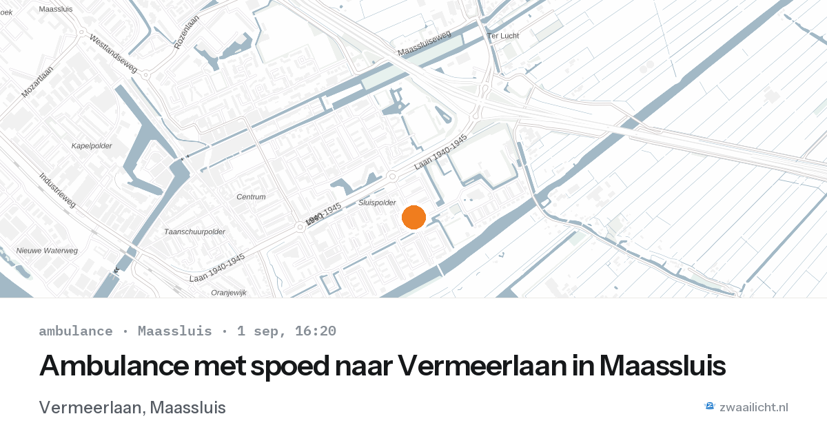 Ambulance met spoed naar Vermeerlaan in Maassluis — 1 sep 2026