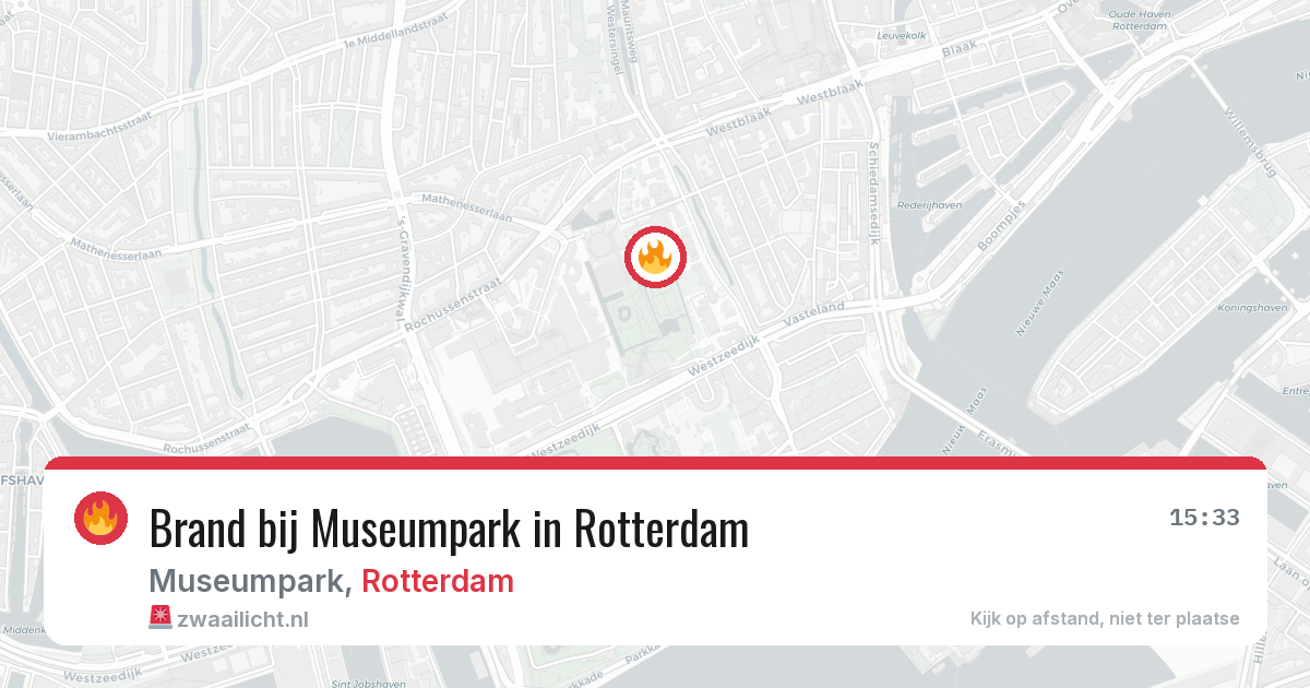 Brand bij Museumpark in Rotterdam — 21 jun 2026