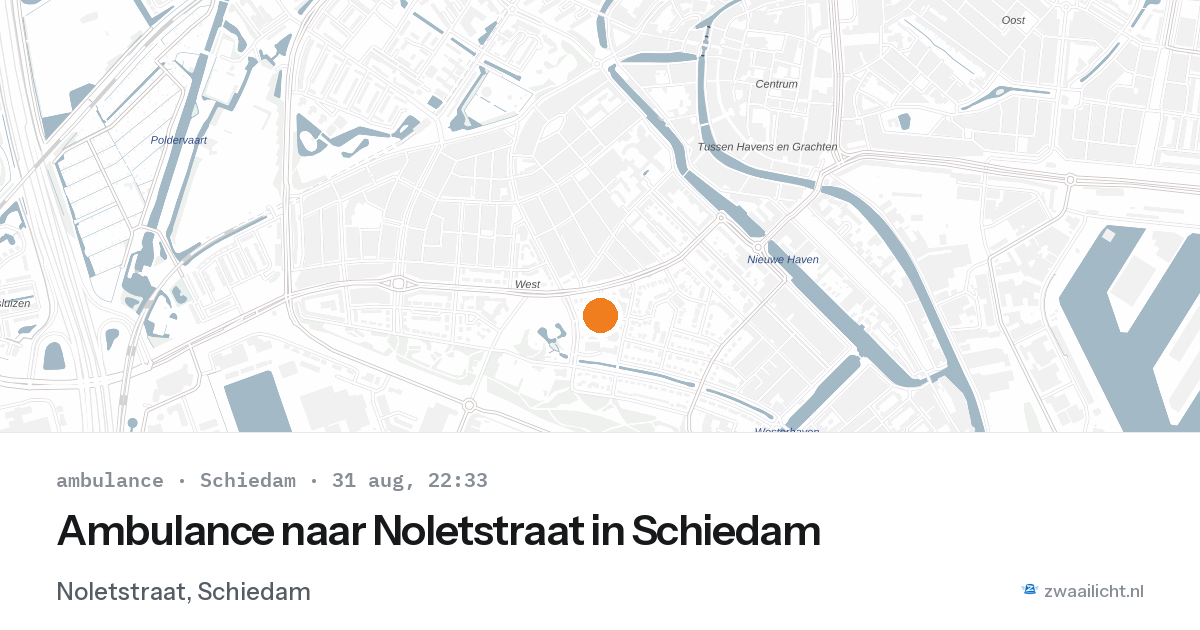 Ambulance naar Noletstraat in Schiedam — 31 aug 2026