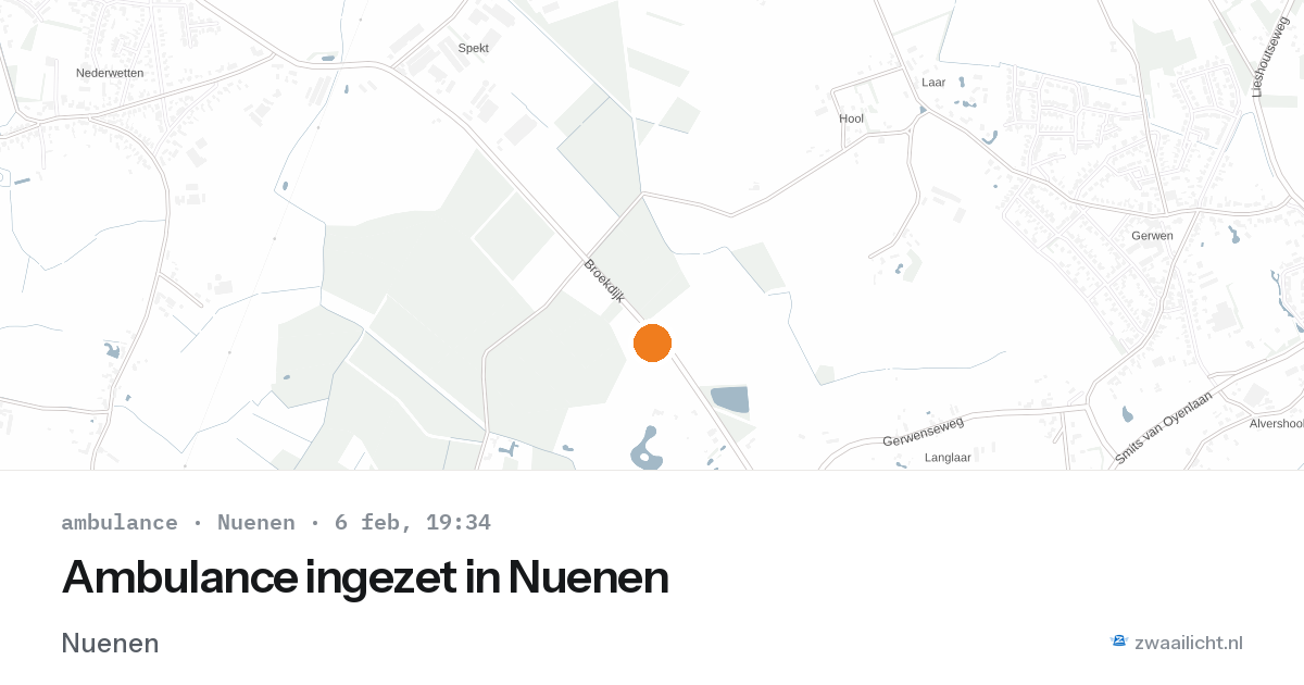Ambulance ingezet in Nuenen — 6 feb 2026