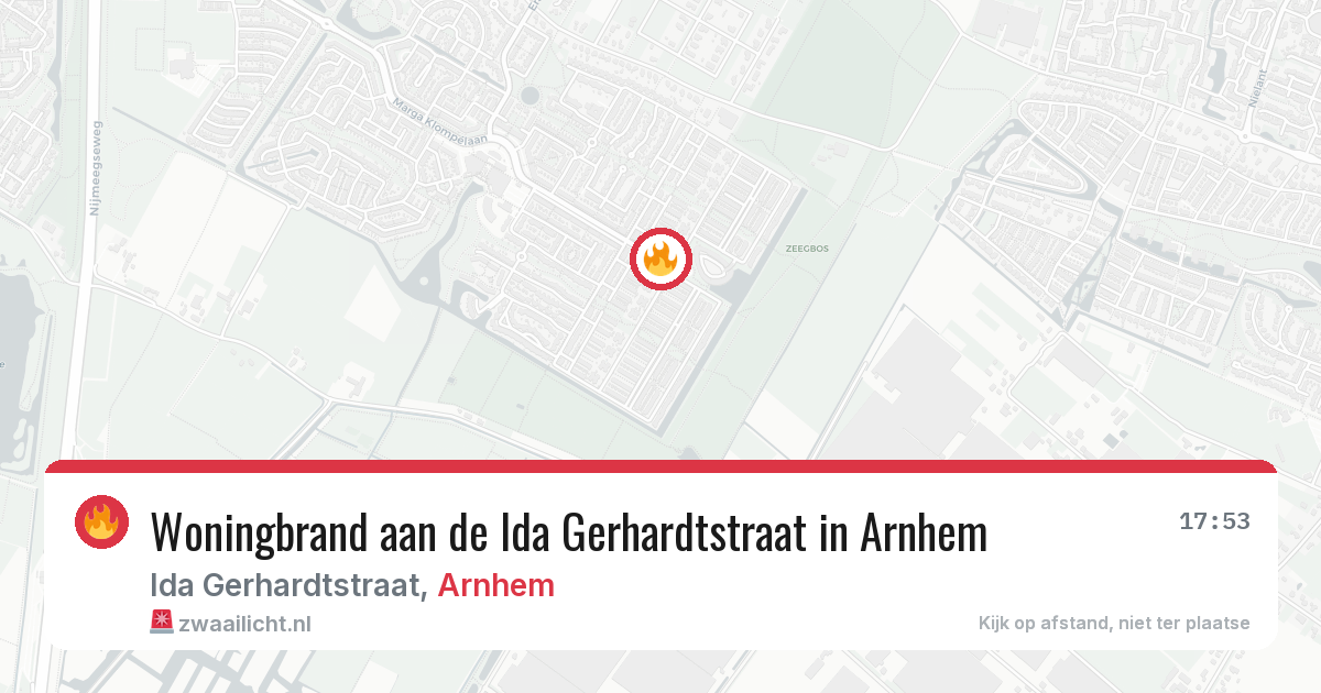 Woningbrand aan de Ida Gerhardtstraat in Arnhem — 17 jan 2026