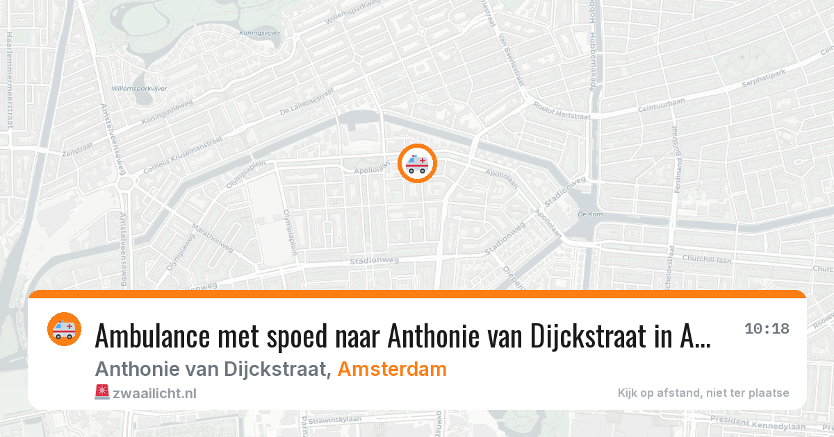 Ambulance met spoed naar Anthonie van Dijckstraat in Amsterdam — 11 apr 2026